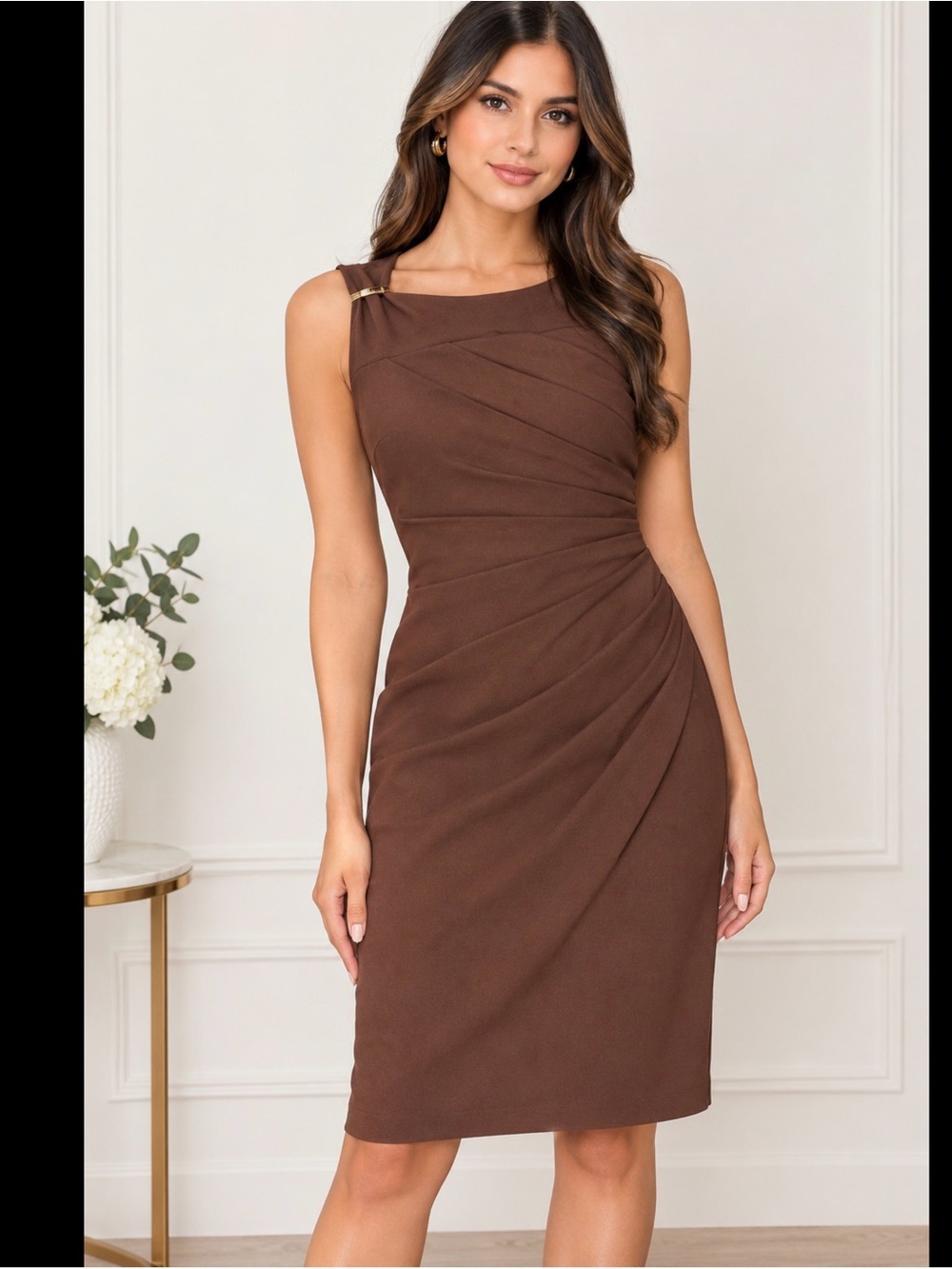 Calvin Klein Women's Brown Sleeveless Sheath Dress Size 10 [COPY]